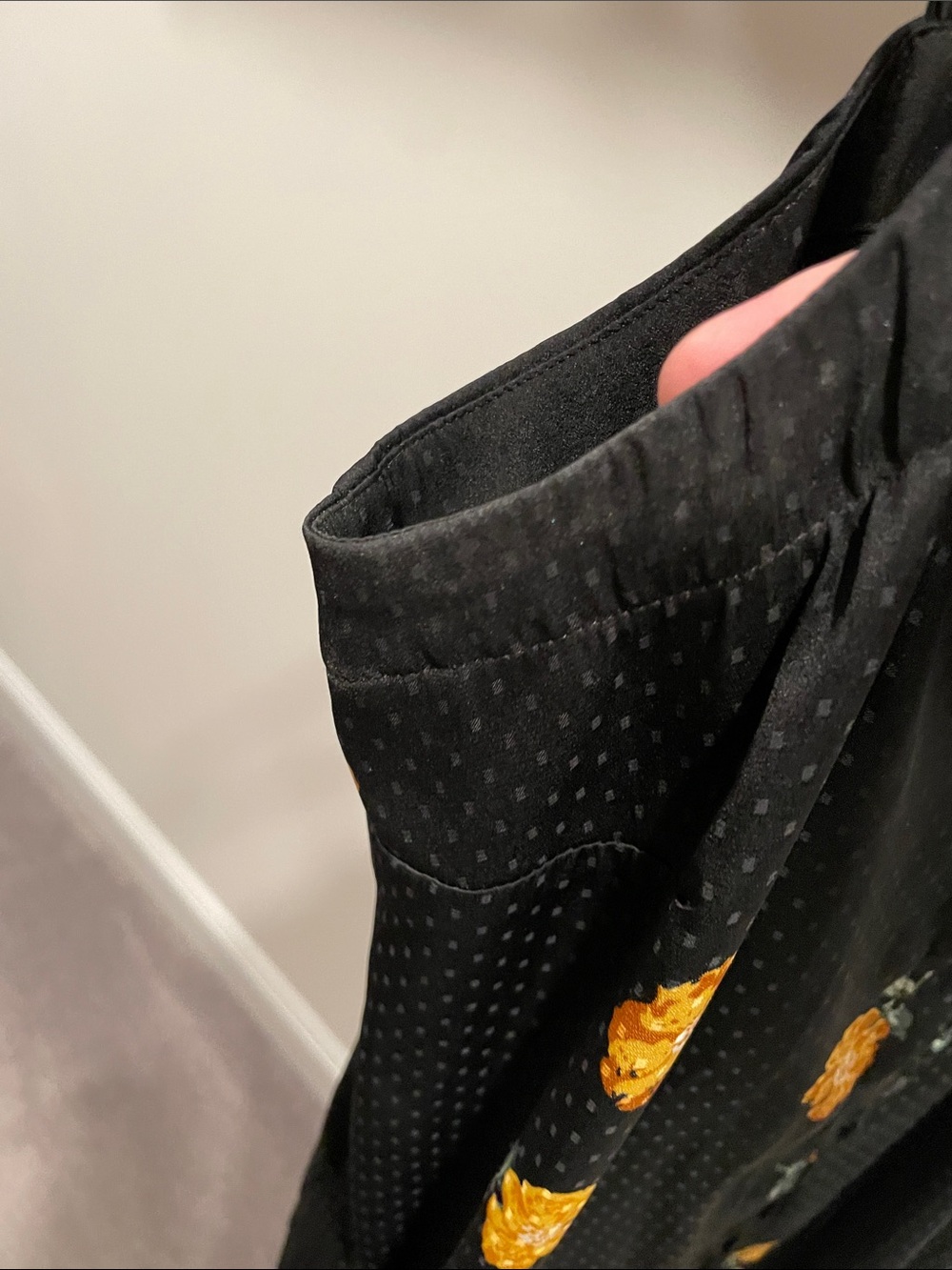 Madewell Black Slip Dress with Yellow Floral Embroidery - Picture 5 of 8